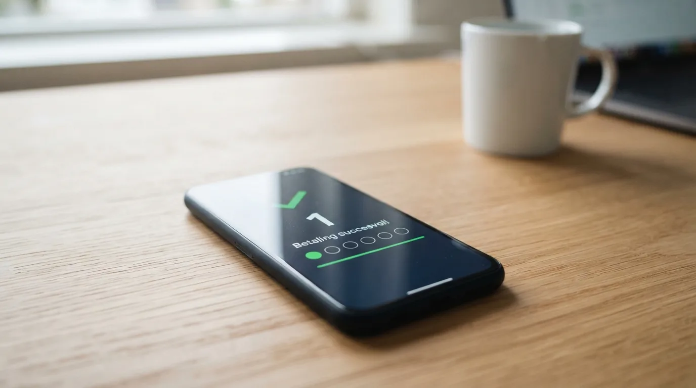 Een BCH-transactie met oplopend aantal bevestigingen op een telefoonscherm