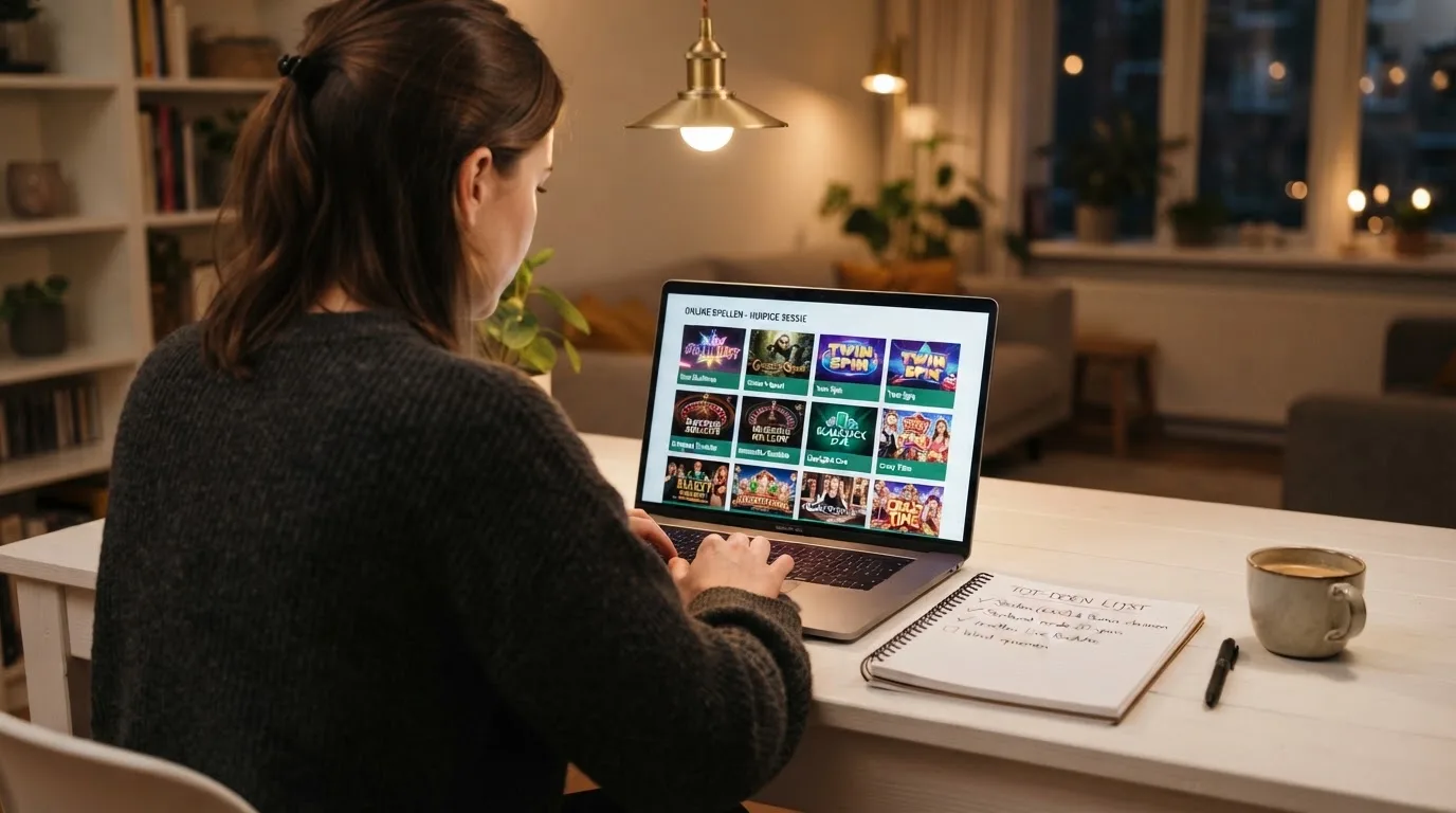 Overzichtstabel met tien legale online casino's, hun vergunning en bonus