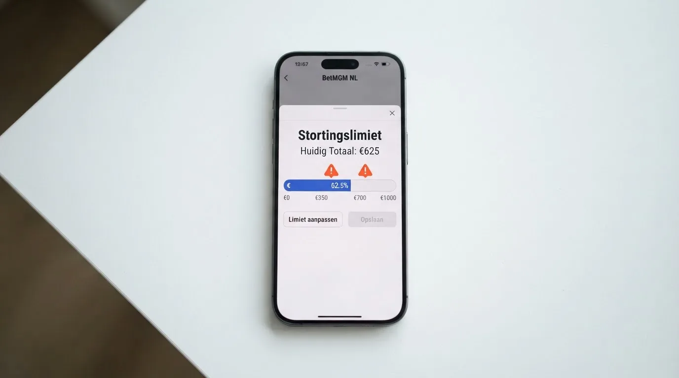 Een stortingsscherm toont een maandlimietmeter met waarschuwingsmarkeringen bij 350 en 700 euro